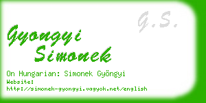 gyongyi simonek business card