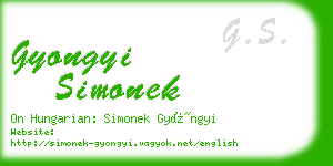 gyongyi simonek business card